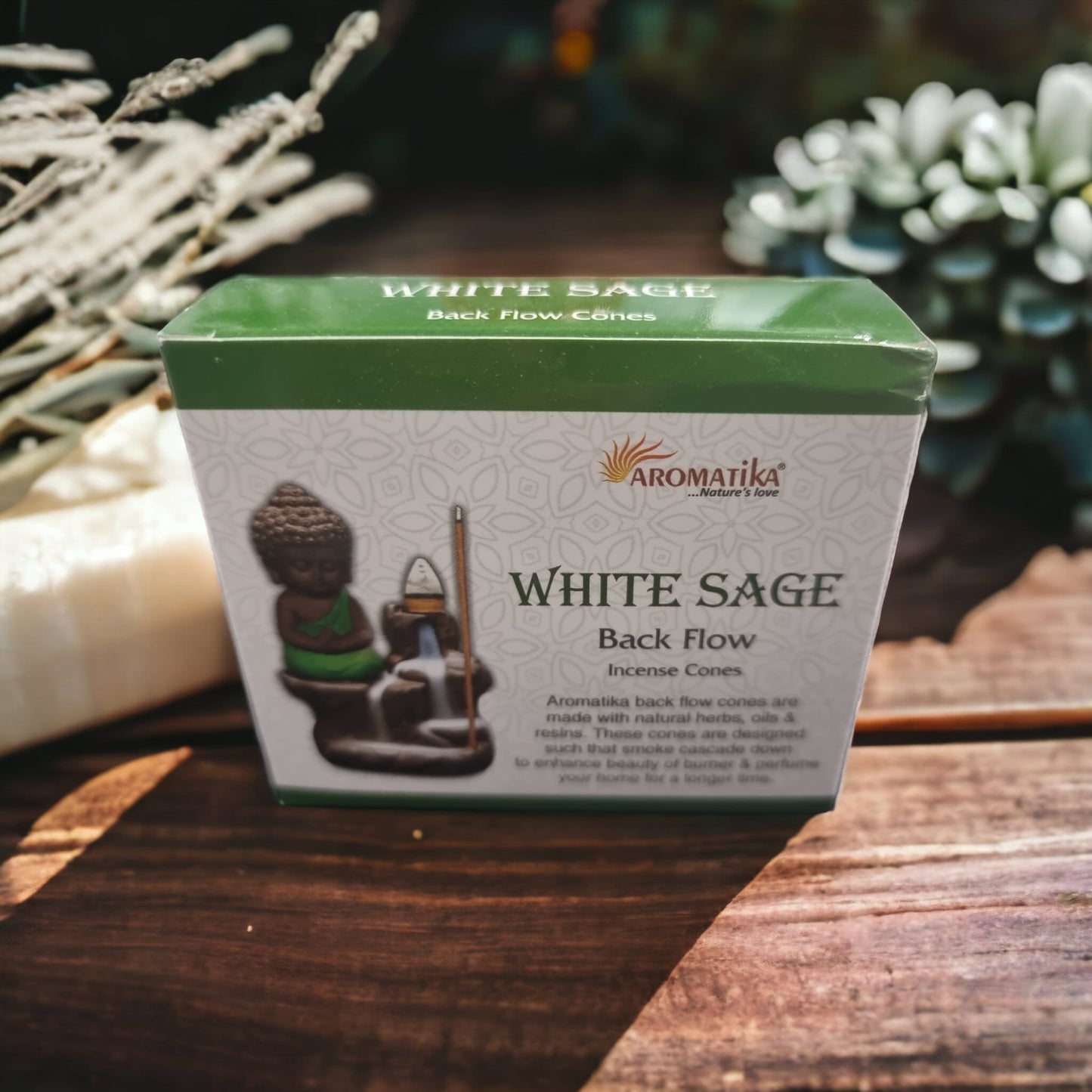 Kommer snart: White Sage Back Flow Incense Cones